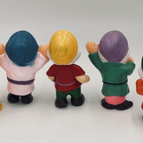 Vintage Walt Disney Productions Lot of 6 Dwarfs Squeaky Toys Hong Kong - Picture 9 of 11